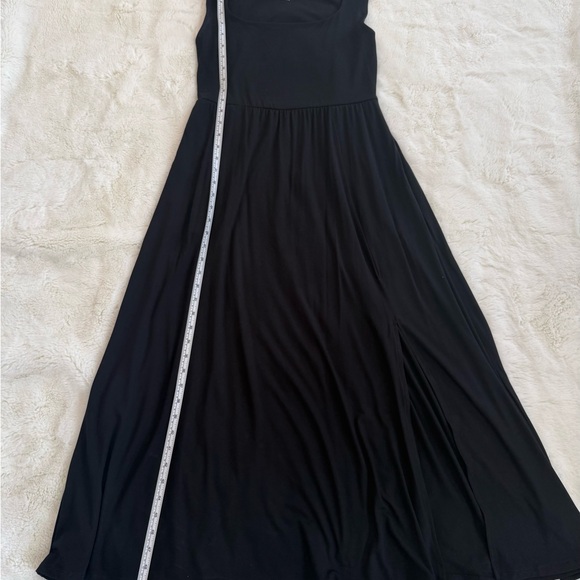 A NEW DAY Black Knit Sleeveless Side Slit Maxi Dress with Pockets Small - Picture 5 of 8
